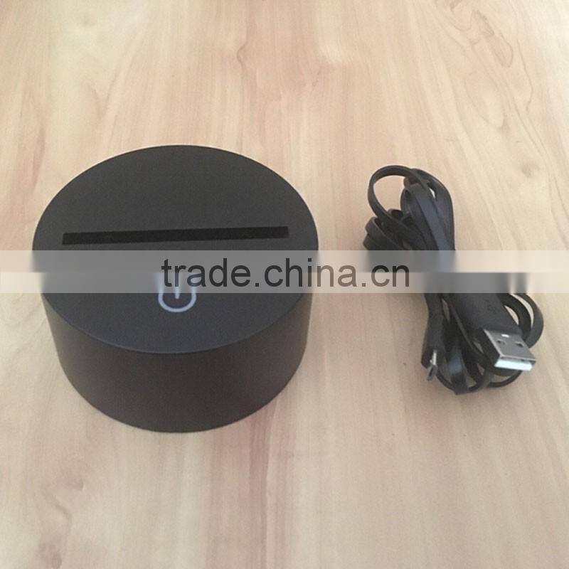 Wedding Decoration Arcylic 3D Sculpture LED 7 Colors Flashing Touch Control Night Light Costumize