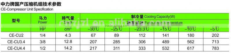 Freezer Condensing Unit, Air Cooled Condensing, Refrigerator Condensing Unit