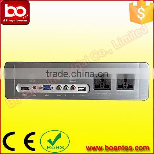 Wall Mounted Silver Hotel Media Hub Socket/Hotel Media Jack with Audio/Video/HDMI/VGA