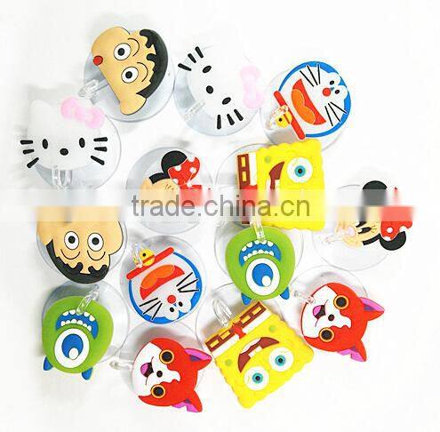 Silicone plastic bathroom wall hook hanger adhesive suction cup