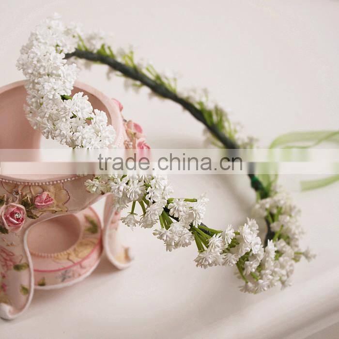 Wedding Bridal Wreath, White Stars Bracelet Garland Bridesmaid Flower Girl Photo Accessories