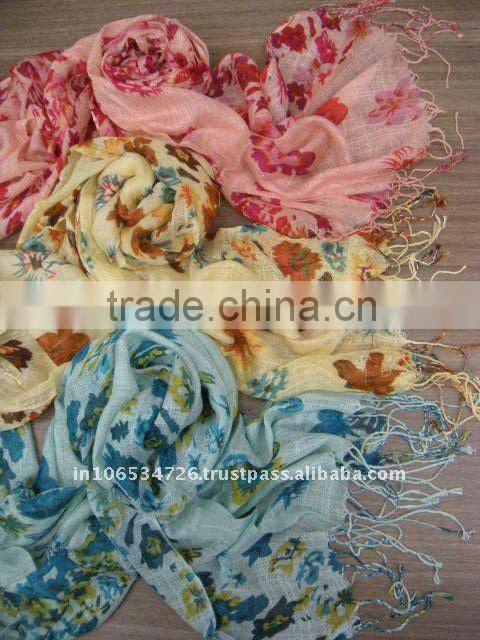 Women Scarf with hot Flower Pattern/Viscose Scarf