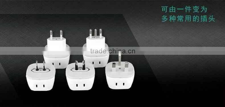 Fashion design multifunctional Korea travel adapter with diverse plugs for charging