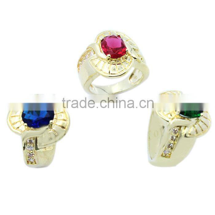 Wholesale gemstone brass ring men ring model