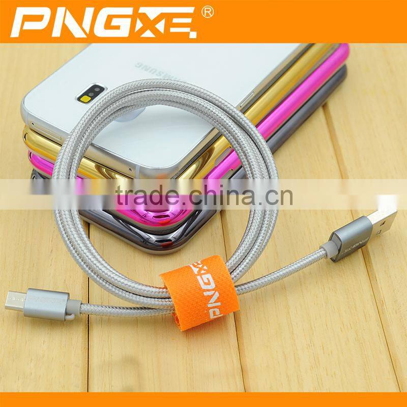 China alibaba cable manufacturer pngxe 2015 fast charging braided charger data cable with usb 3.0 aluminium micro usb cable