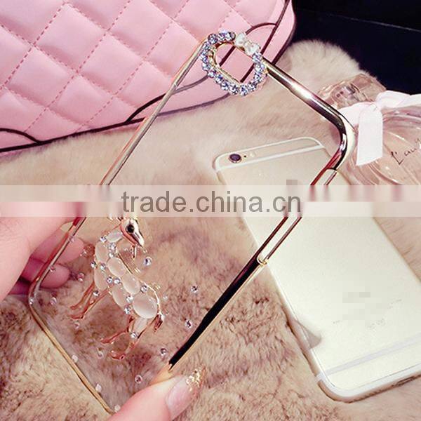 Wholesale rhinestone sheep design phone cases for iphone 6