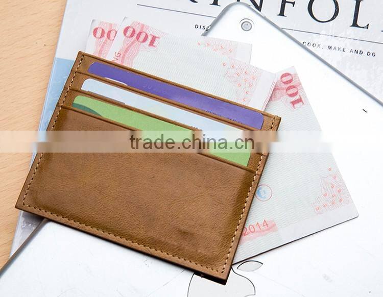 QIALINO Men Slim Gift Wallet Genuine Leather card sleeve case