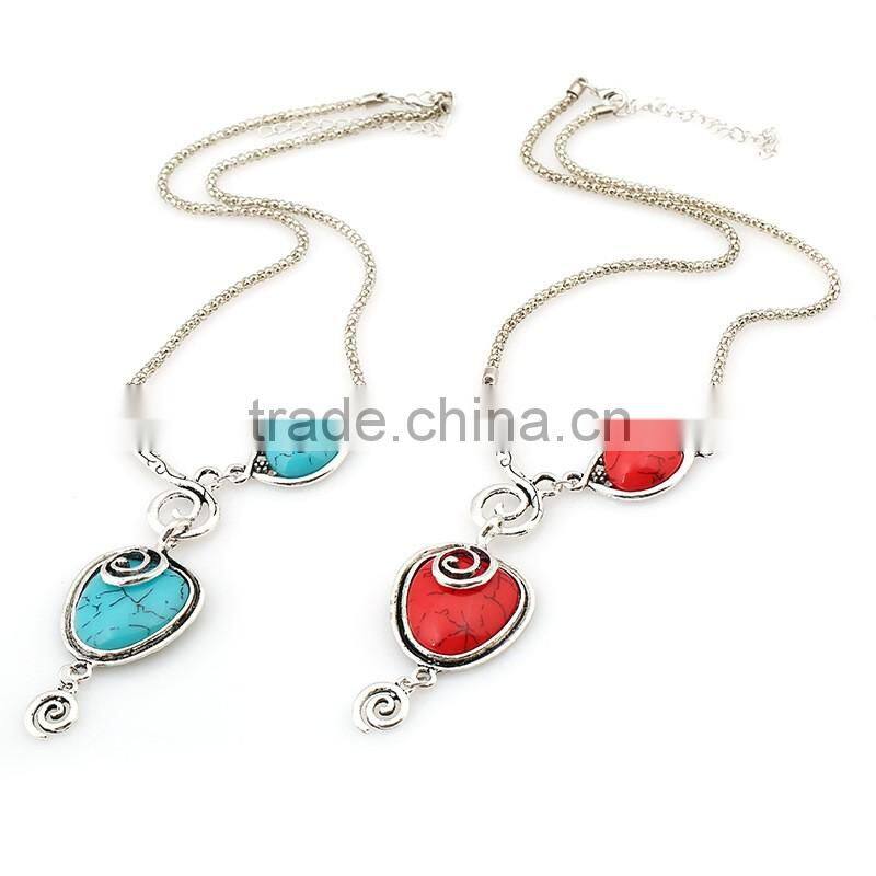 Fashion jewelry snail peach heart statement necklace