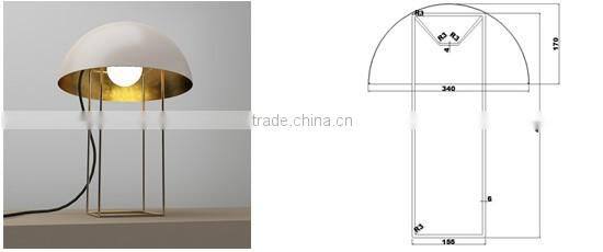White metal shape dask light round table lamps