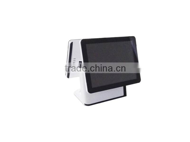 Hot sale 15 inch dual screen pos system with big memory