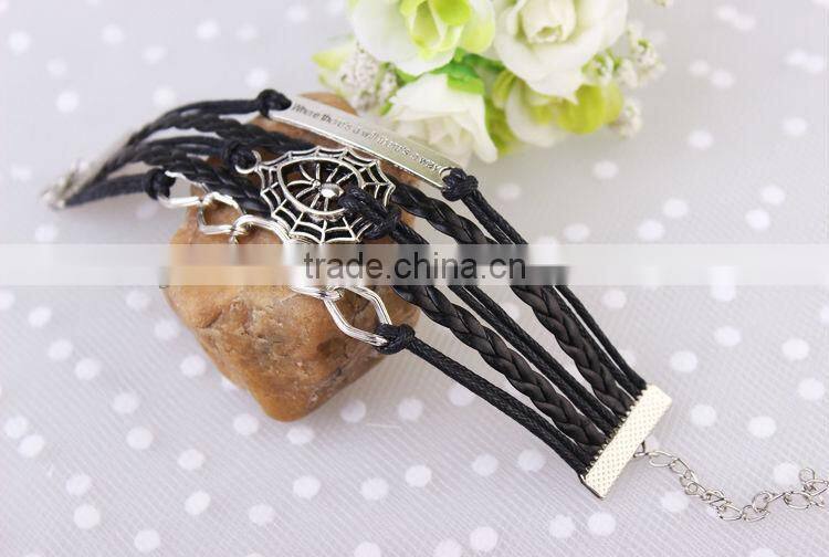 MYLOVE black braided bracelet cool jewelry for men wholesale MLBZ027