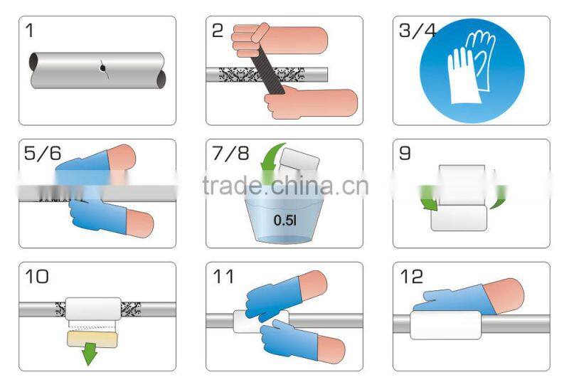 Industrial Black Color Armor Belt Manufacturer Direct Support Fiberglass Fix Armored Cast Wrap Tape