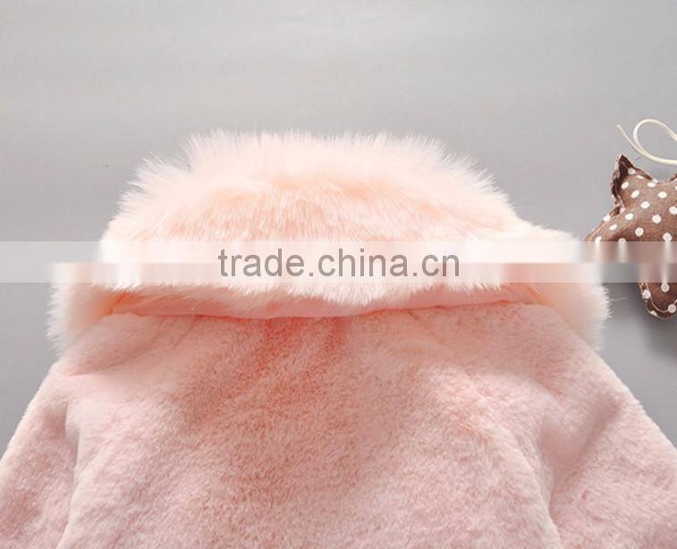 China Qualified Good Kids Children Baby Winter Coat Jacket With Embroidered Smile Face and Pompom Ball