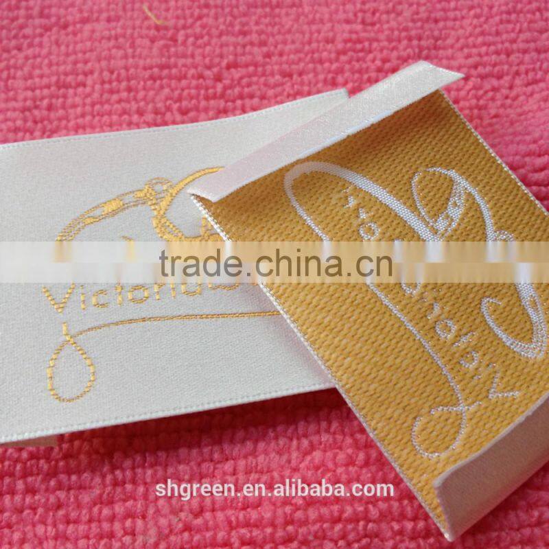 Hot cut fabric end folding main woven labels for garment