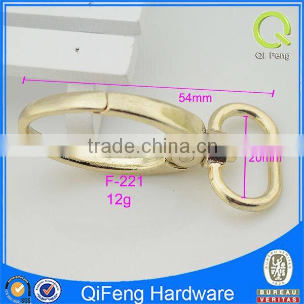 foreign sell factory of bag making snap hook with gold plated