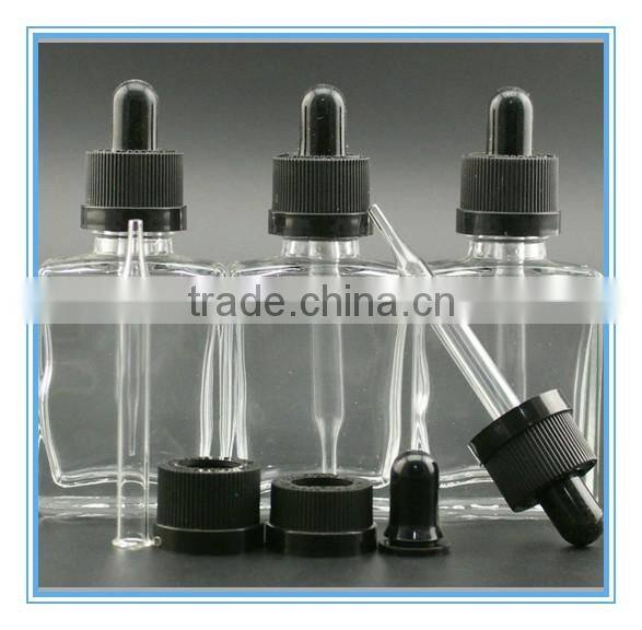 30 ml Rectangular e liquid Glass dropper bottles with childproof tamper proof cap