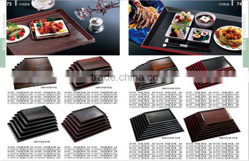Japanese Style Plastic rectangular non-slip Tray