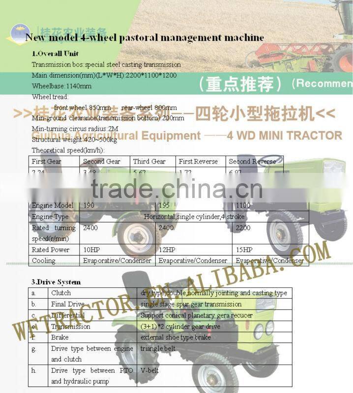 hot seling Ukraine 12hp diesel engine mini farm tract