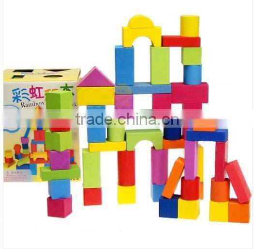 educational rainbow colored building blocks kids toys