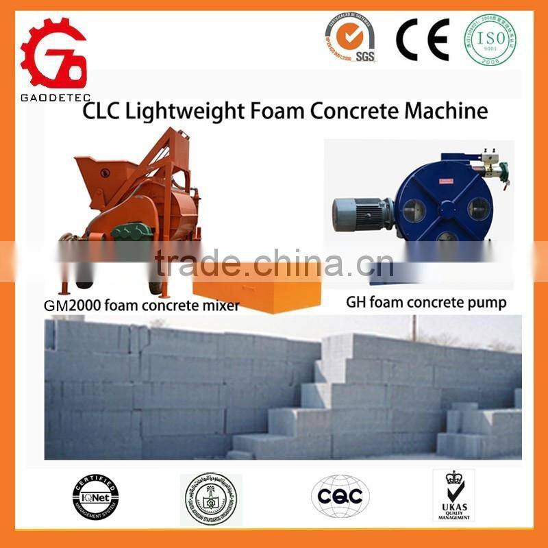 Lightweight foam concrete making machine for cast-in-situ wall
