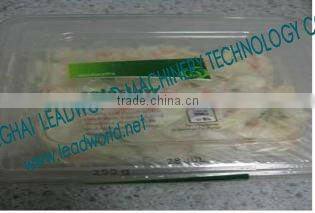 Plastic and aluminium food container labeling machine