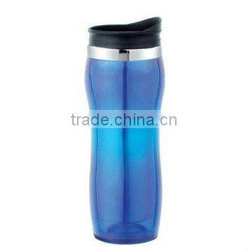 Colorful comfortable striped Auto mug plastic Eco-friendly auto travel cup mug with good friction