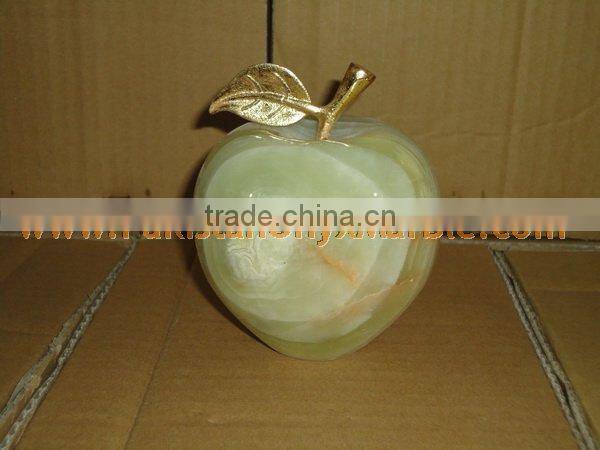 Best Salling PAKISTANI SUPPLIER NICE & SHINE ONYX APPLE WITH BRASS LEAF HANDICRAFTS