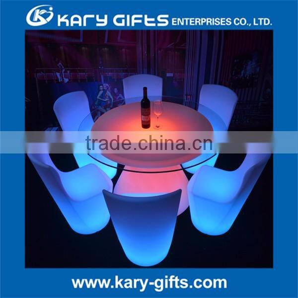 Outdoor event led furniture home and garden led light bar table and chairs