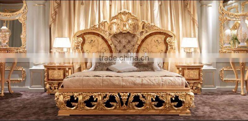 Royal Castle Golden Solid Wood Flower Stand Inlaid Wood Veneer, Noble Wood Carving Flower Rack Living Room Furniture Set