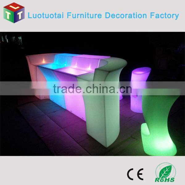 modern design plastic led bar counter with flashing color change