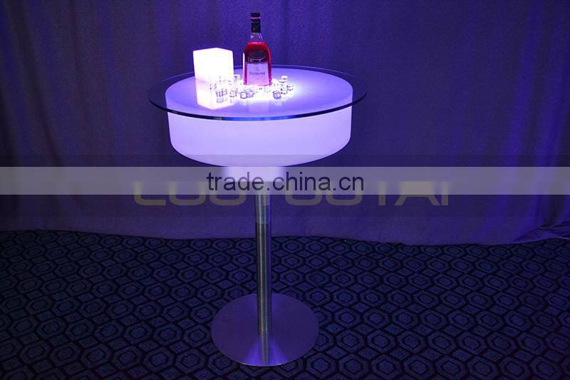 round led table/RGBW color change remote control light up led bar table