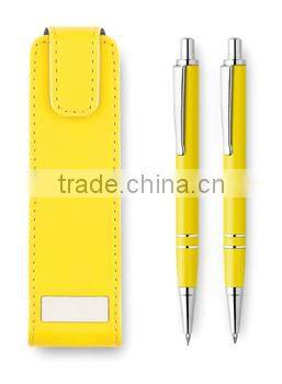 Hot style colorful ball pen and mechanical pencil with pen pouch