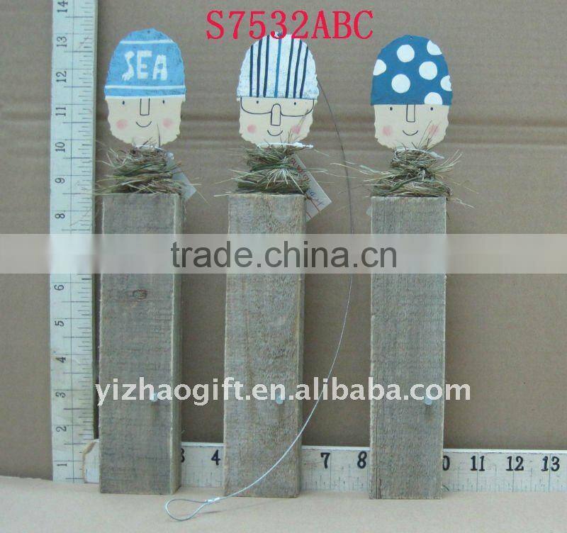 cheap hot sale antique wooden white snowman crafts,wood decor