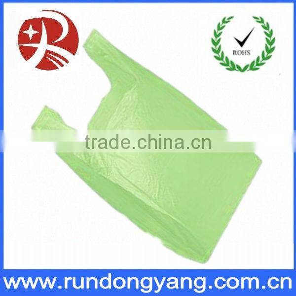 Wholesale black plain plastic t shirt bag for grocery