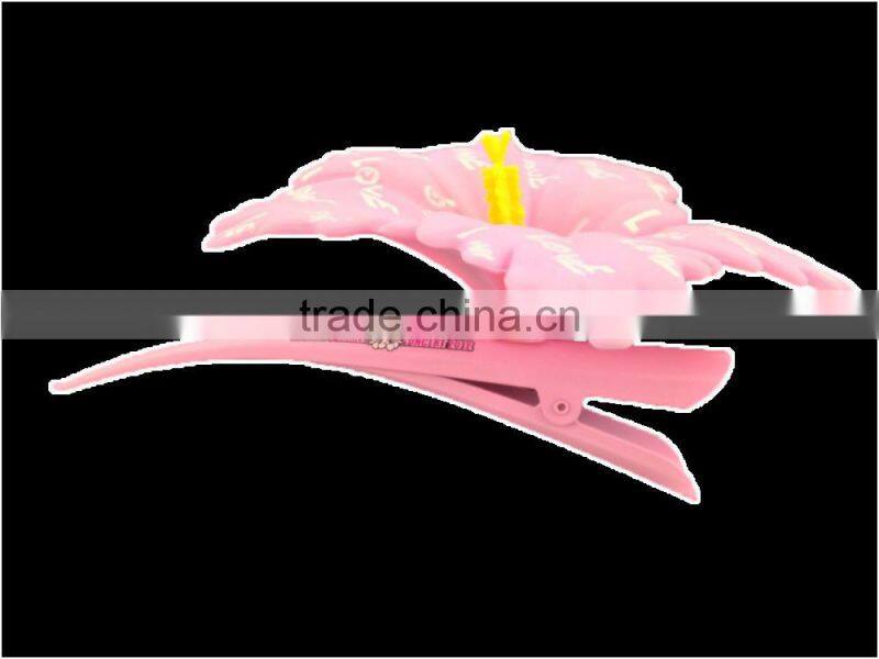 Promotional Gifts Hair Clip /hairgrip /Barrette Vocal Concert or Party Using Pretty Beautiful Forever Love Silicone Flower
