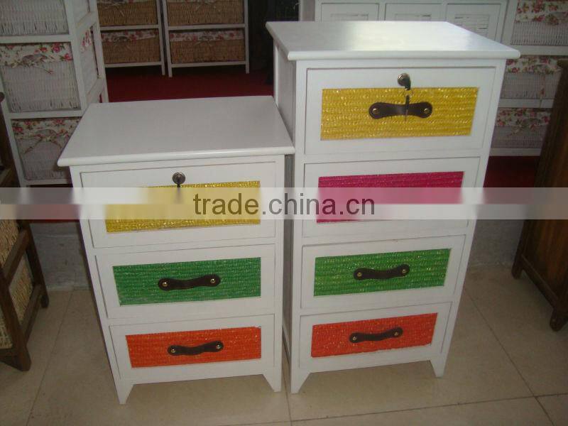 wooden cabinet with 3drawers/colorful wooden storage cabinet/wooden chest