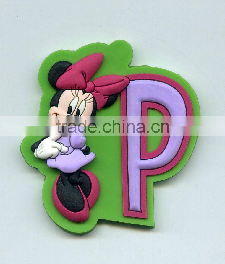2015 silicone material promotional snowman label fridge magnet sticker