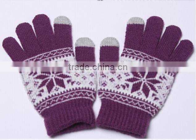 New Octagonal Flower Touch Sensor Gloves Winter Warm Touch Sensing Gloves