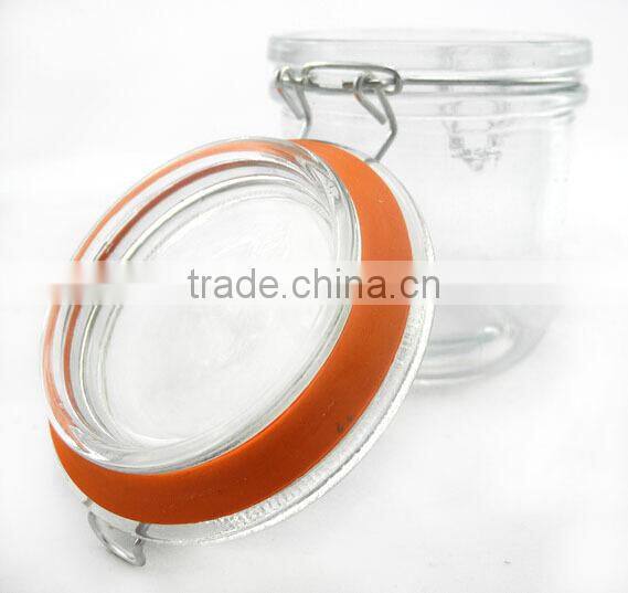 110ml mini airtight glass jar with clamp lid glass for honey