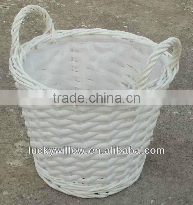 wicker basket for plant and flowers