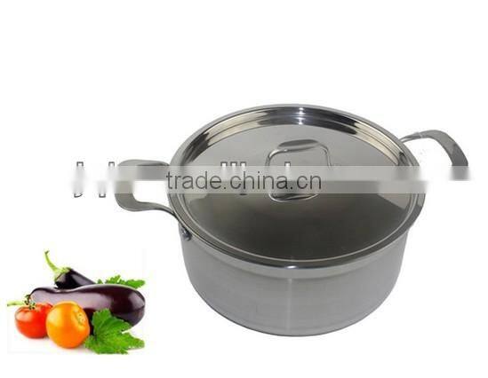 Stainless steel casserole cookware pot with glass lid