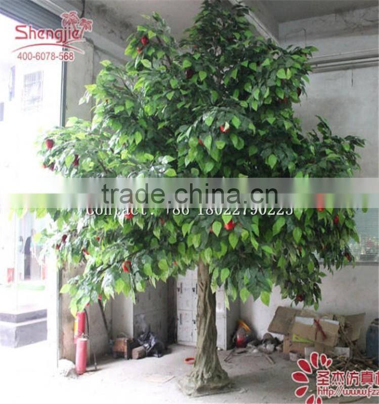 2017 hot sale cheap artificial apple tree plastic tree decorative large foliage plants