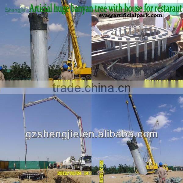 China manufacturer make imitated decorative artificial ficus banyan tree house for outside decoration