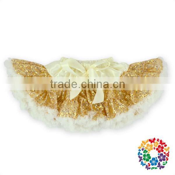 Pink Gold Sparkly Sequins Skirts Fluffy Cheap High quality Pettiskirts Sequins skirt for baby girls