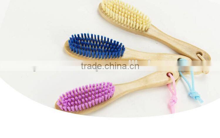 High quality solid wood brush soft wool washing brush/multi-purpose cleaning shoes brush with long handle
