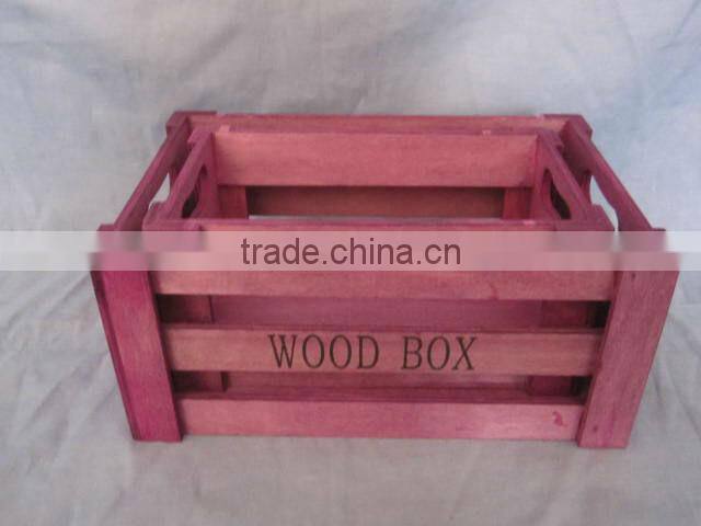 eco-friendly colorful cheap wooden fruit crate for sale