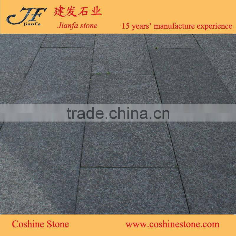 G684 flamed basalt pavers black granite spit mesh paving stone