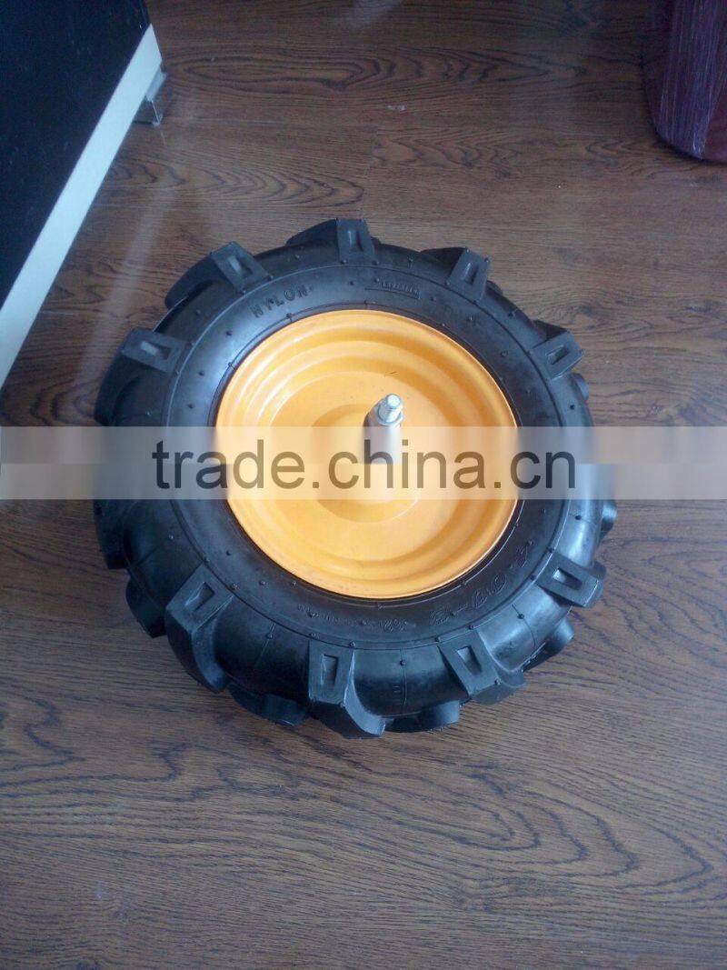 rubber wheel size 4.00-8 with steel rim