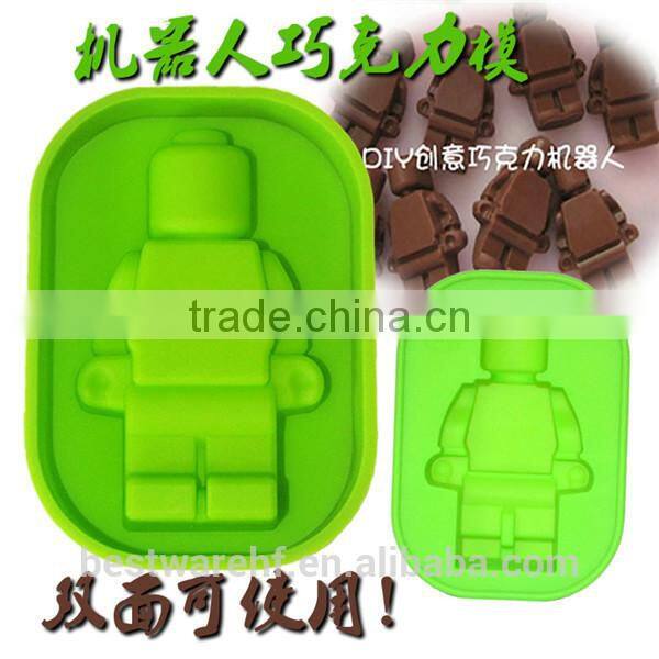 Reusable robert shaped silicone ice cube tray