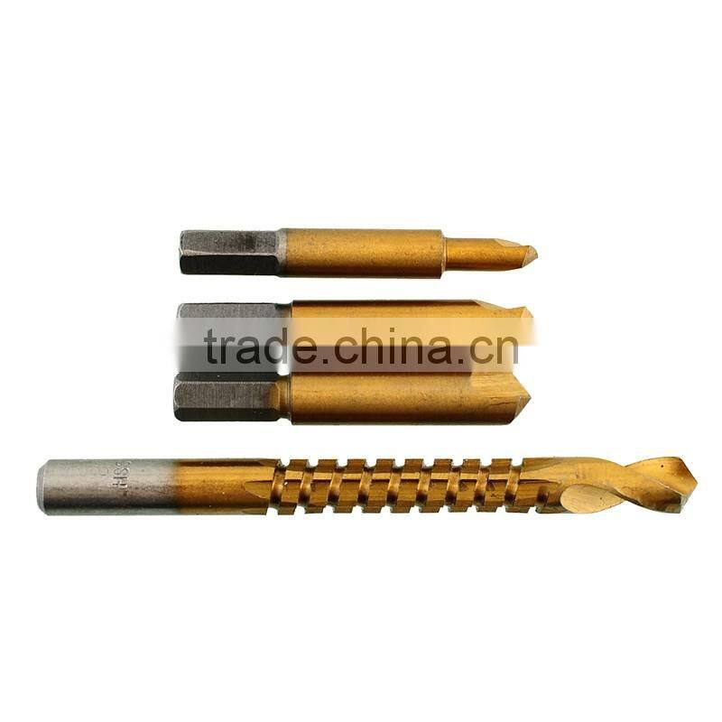 4pcs Damaged Screw Extractor & Milling Drills Set